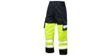 Bideford ISO 20471 Cl 1 Poly/Cotton Cargo Trouser HV Yellow/Navy